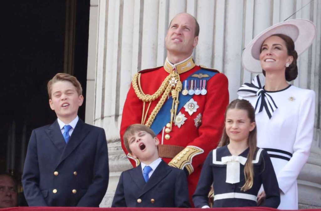 Prince Louis performed an active exhibition of yawning and dancing as he joined his mother, Kate Middleton, Princess of Wales, and family on the Buckingham Palace balcony for Trooping the Colour.